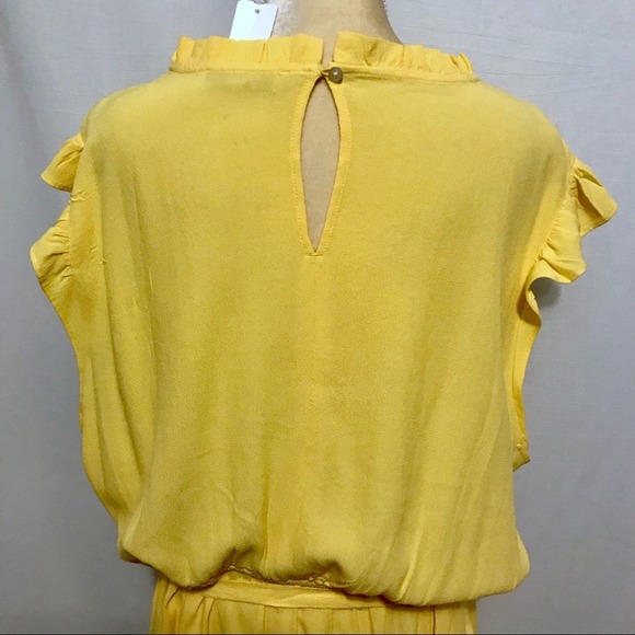 Loft Plus Size NWT Yellow Floral Ruffle Dress Women Various - Picture 8 of 14